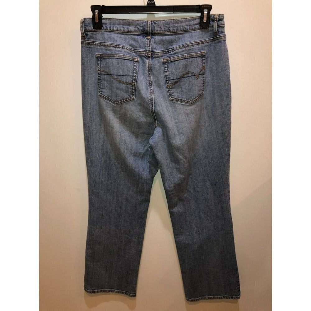 Venezia Womens Size 16 Medium Wash Blue Bootcut Boot Cut Denim Jeans 34 x 31 - Picture 4 of 10